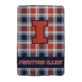Pegasus - Illinois Fighting Illini 66" x 95" Oversized Plaid FAN-mily Ultra Cozy Blanket - Multicolor
