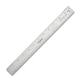 Staples - 12" Metal Standard Imperial/Metric Scales Ruler (51887) - Gray/silver
