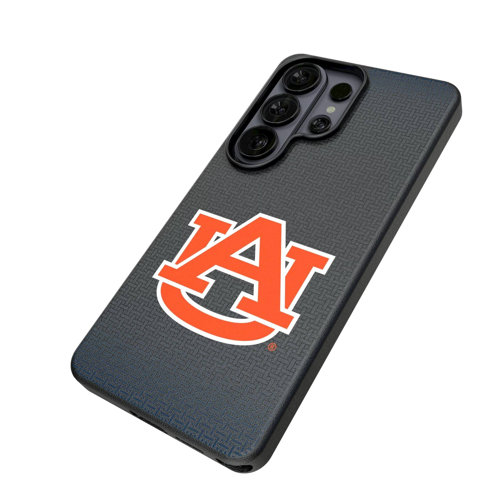Alt View 1. Keyscaper - Auburn Tigers Linen Galaxy Magnetic Bump Case - S24 Ultra - Black.
