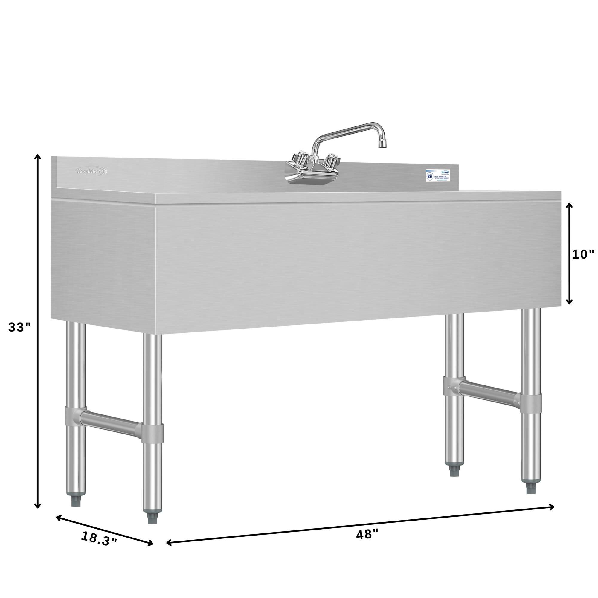 - Width: 48"
- Depth: 33"
- Height: 10"
- Front Overhang: 18.3"