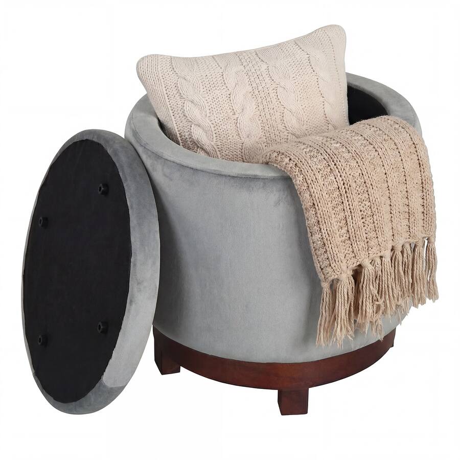 Costway 360° Swivel Velvet Foot Rest with Hidden Storage, 400 Lbs ...