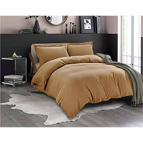 Cedar Assembly - Wrinkle Fade Resistant Duvet Cover Set Protects And Covers Your Comforterduvet Insert 1500 Series - Mocha Chocolate-Full/Queen