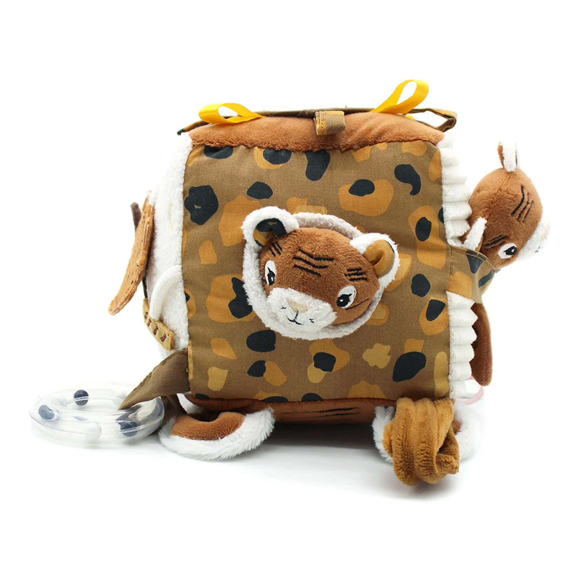 Alt View 4. TriAction Toys - Les Deglingos Baby Activity Cube | Speculos the Tiger.