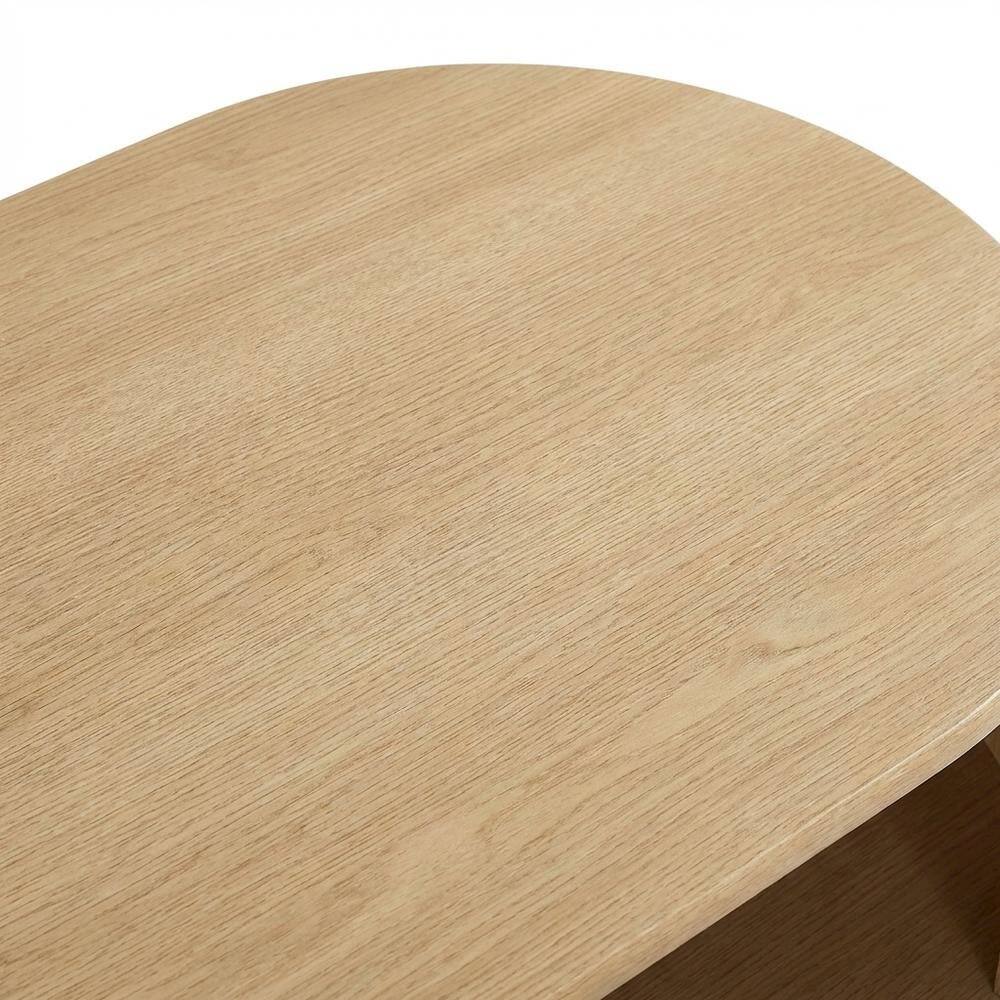 Alt View 1. FurniFact - Rectangular Coffee Table with Wooden Base and Modern Design - Brown.