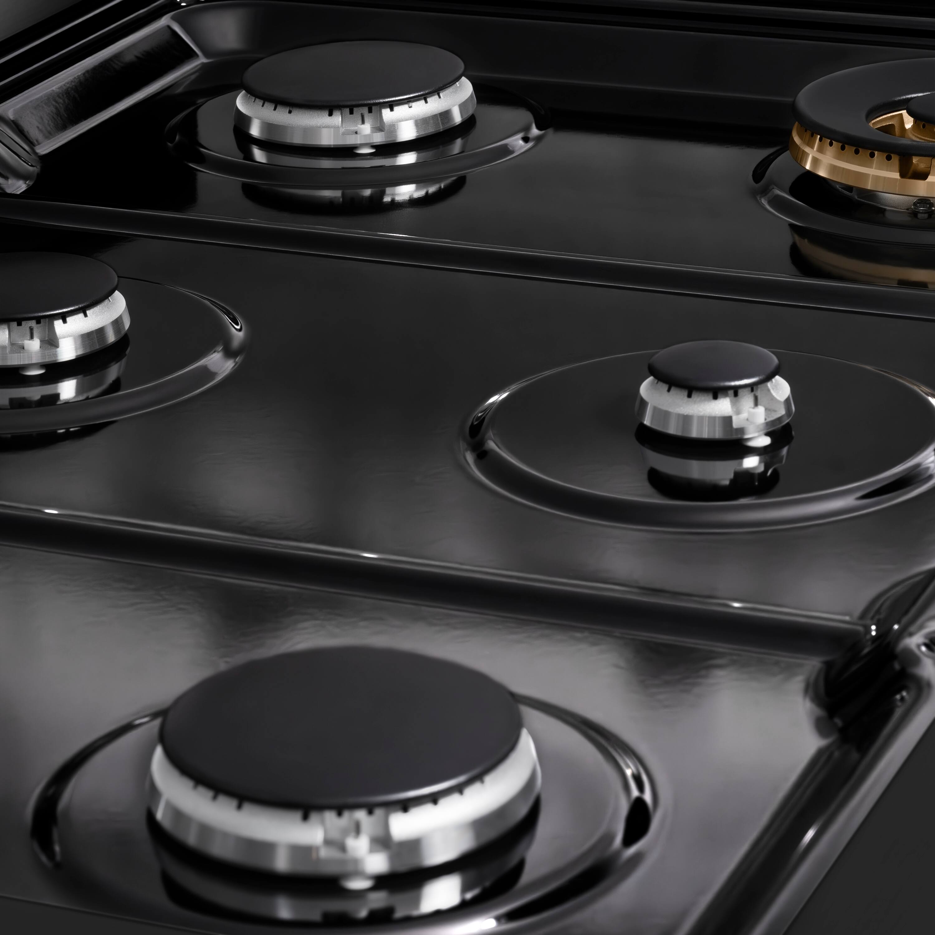 Alt View 12. ZLINE - ZLINE 36 in. Paramount Gas Rangetop with 6 Burners in Black Stainless Steel (SRTB-36) - Black Stainless Steel.