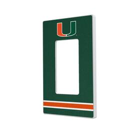 Keyscaper - Miami Hurricanes Stripe Design Single Rocker Light Switch Plate - Multicolor