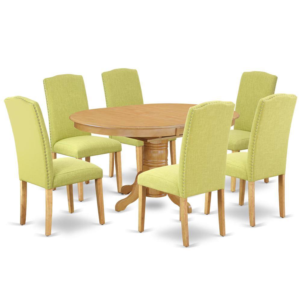 Back. East West Furniture - Dining Room Set Oak - Brown.