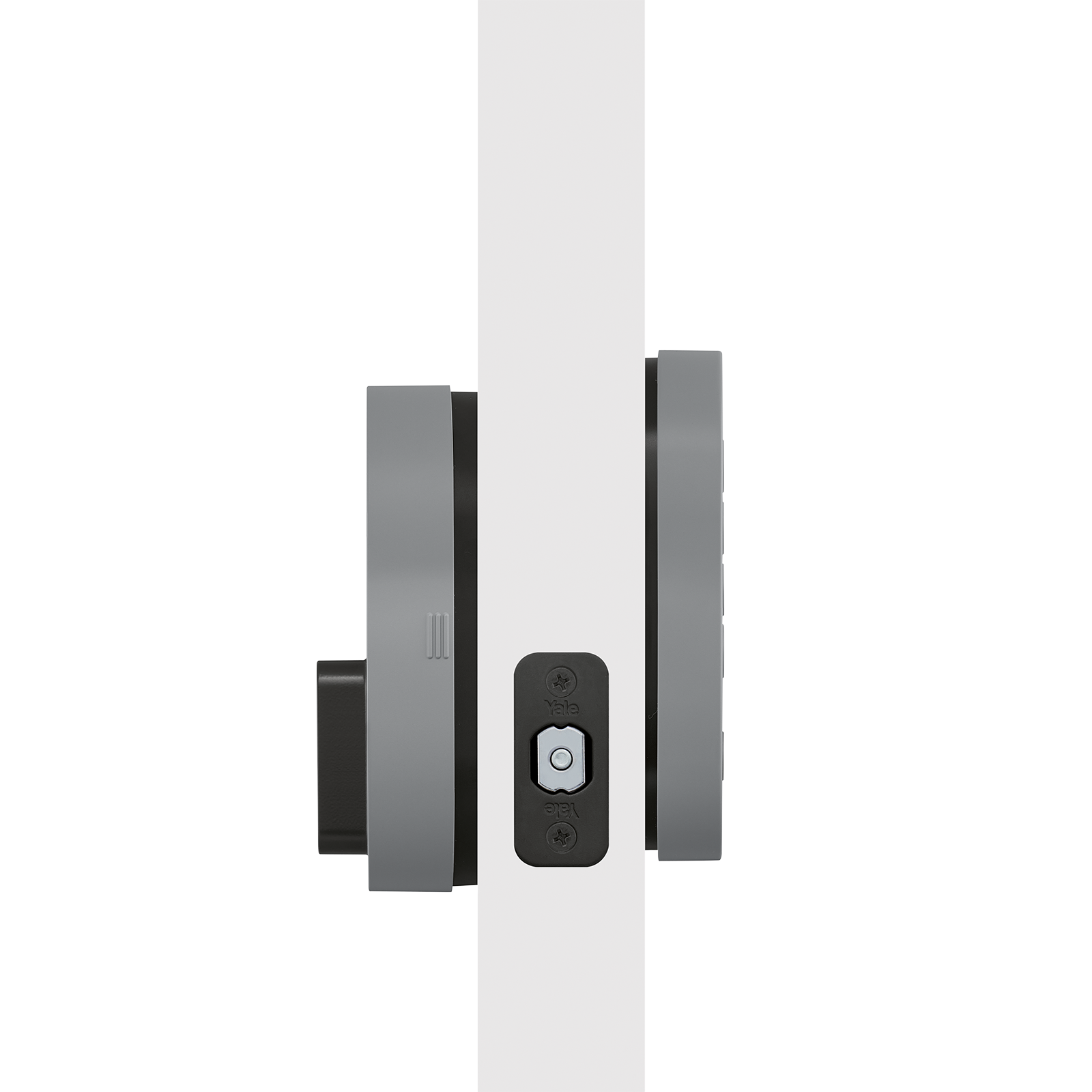 Alt View 3. Yale - Smart Lock with Matter, Designed for Google Home; Electronic Deadbolt with Pushbutton Keypad - Ash.