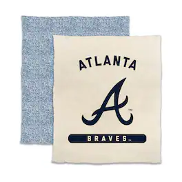 Logo Brands - Atlanta Braves 50- x 60- Luxe Dreams Throw Blanket - Oatmeal