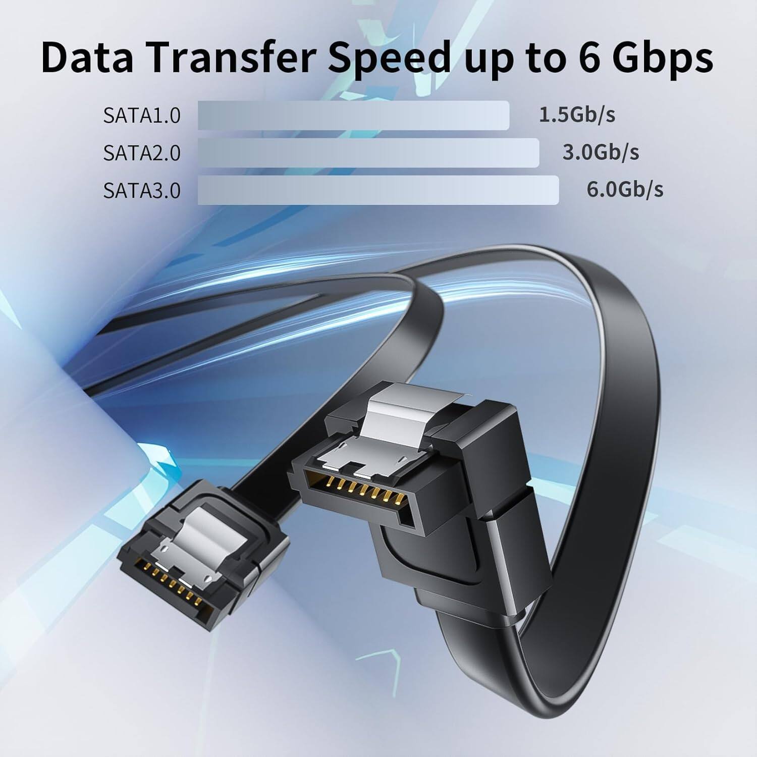 Data Transfer Speed up to 6 Gbps

SATA1.0 1.5Gb/s  
SATA2.0 3.0Gb/s  
SATA3.0 6.0Gb/s
