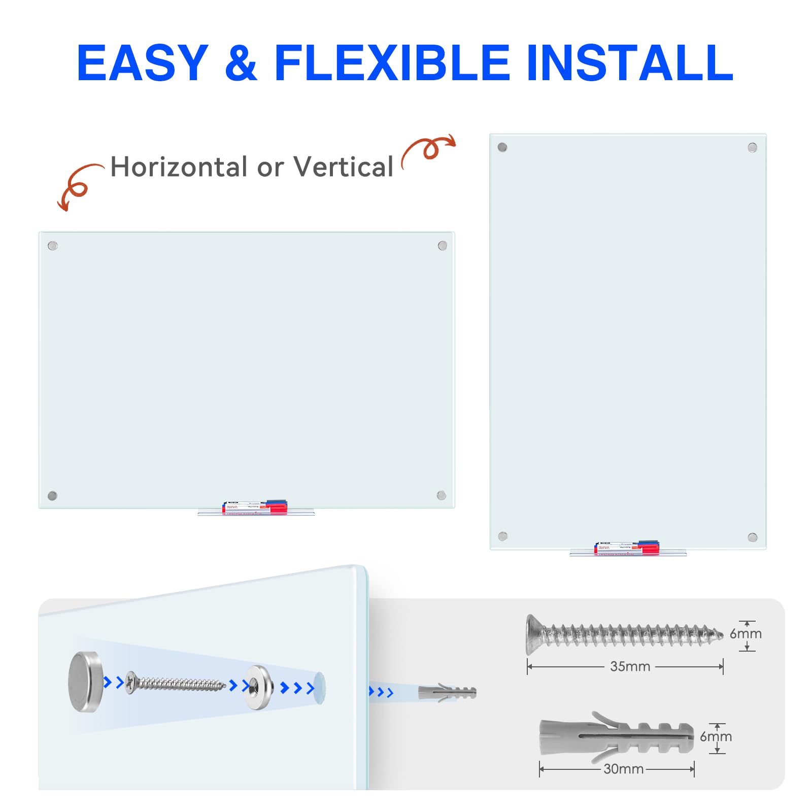 EASY & FLEXIBLE INSTALL  
Horizontal or Vertical  
6mm  
35mm  
6mm  
30mm