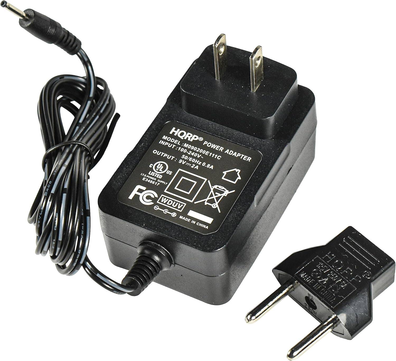 2400 TYL84CO STY FTI MODEL HQRP INPUT: 100-240V~ : M090200E111C POWER OUTPUT: 50/60Hz ADAPTER 9V=2A 0.8A LISTED US LIE.POWER E348617 SUPPLY FC WDUV MADE IN CHINA AADE IIE 125/20/79 HORE CHITA