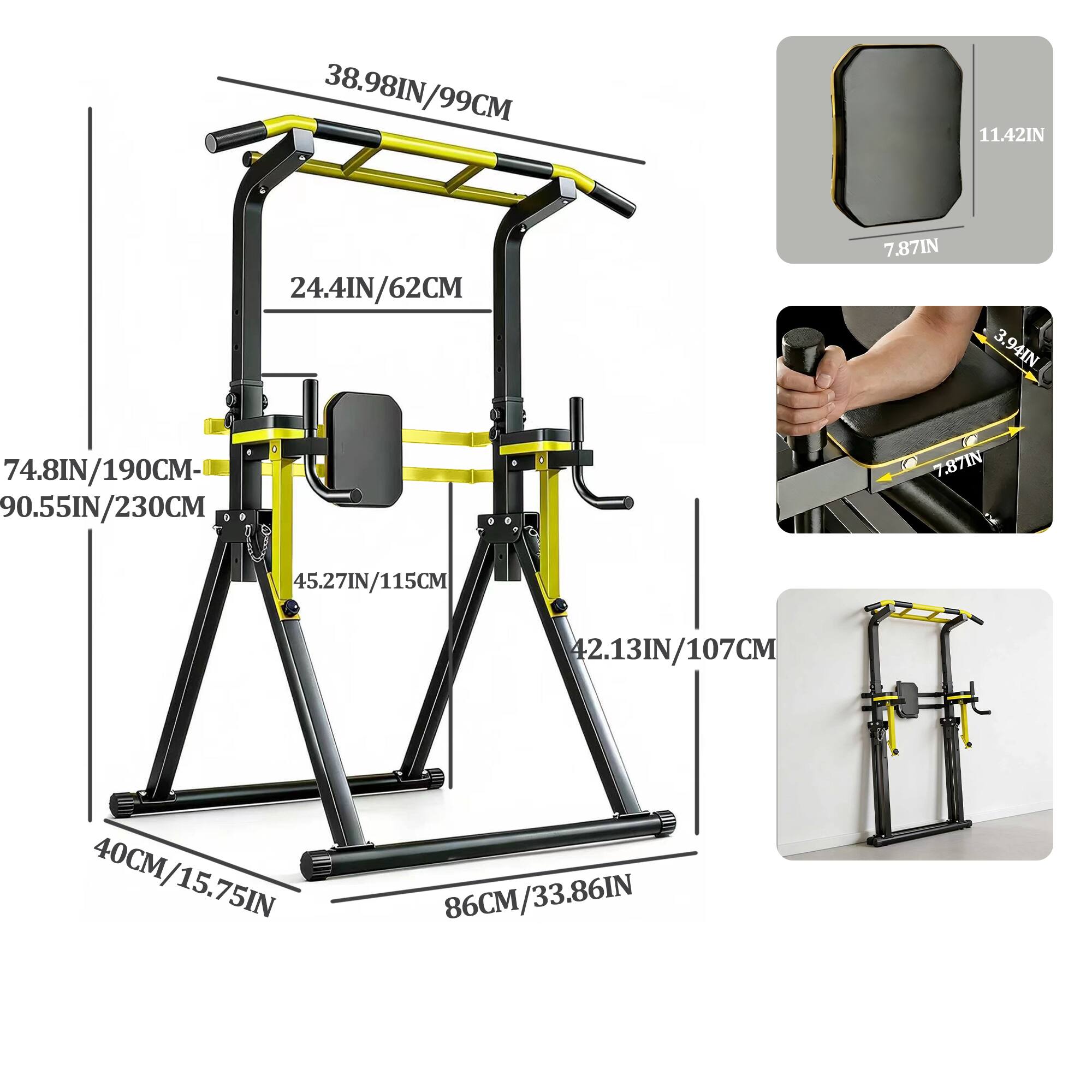 38.98IN/99CM  
24.4IN/62CM  
74.8IN/190CM-90.55IN/230CM  
45.27IN/115CM  
42.13IN/107CM  
40CM/15.75IN  
86CM/33.86IN  
11.42IN  
7.87IN  
3.94IN