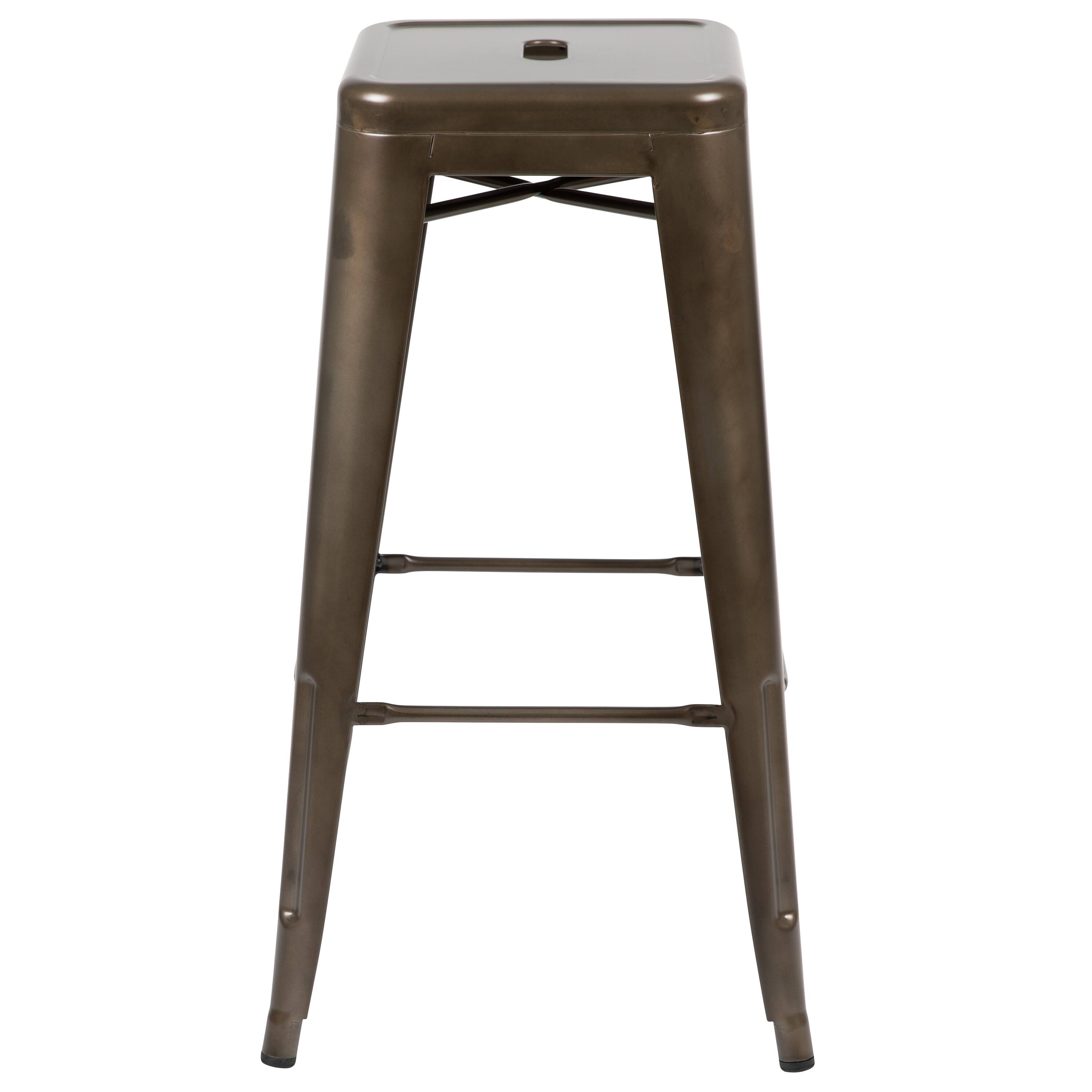 Alt View 6. Emma + Oliver - 4 Pack 30" High Metal Indoor Bar Stool - Stackable Stool - Gun Metal.
