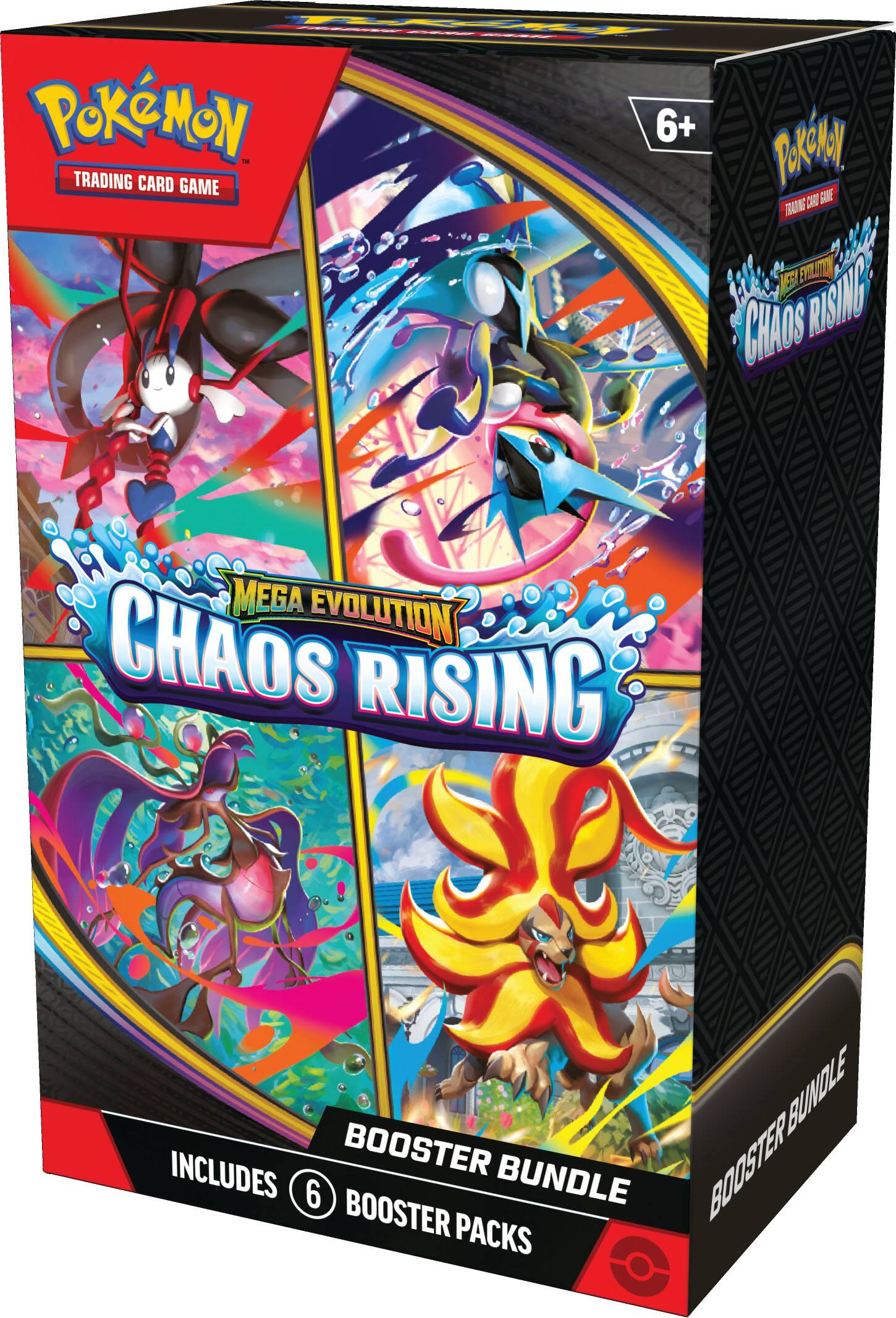 Pokémon - Trading Card Game 6+  
Mega Evolution Chaos Rising Bundle  
Includes 6 Booster Packs