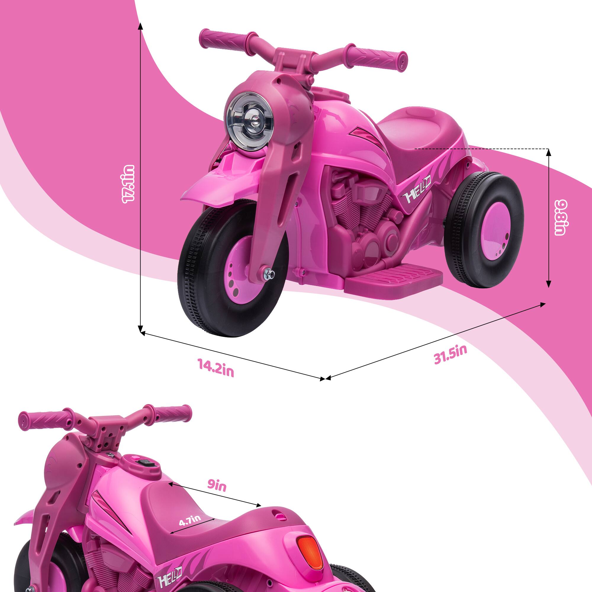 Qaba Ride on Bubble Car, 6V Kids Motorcycle, 3 Wheeled 2 MPH