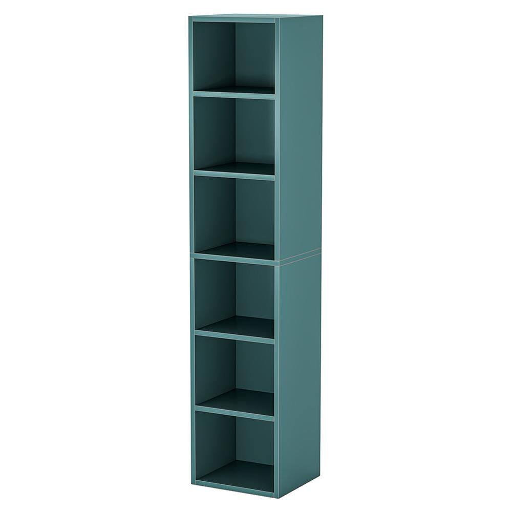 Alt View 1. Kadyn - Kadyn Bookshelf, Storage Shelf, Bookcase,70.9" Corner Bookcase, Modern 6-Tier Narrow Cube Display Shelves,Blue - Blue.