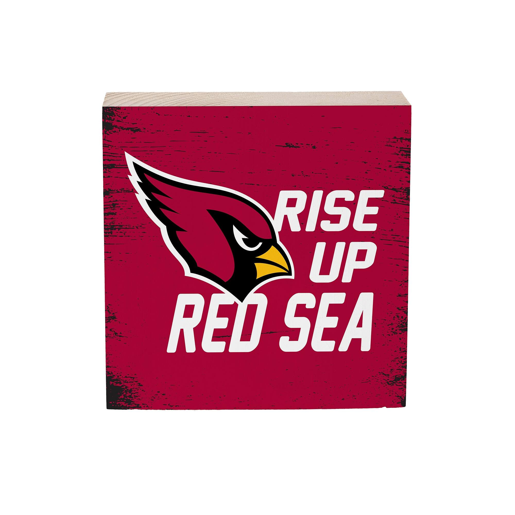 Arizona Cardinals 6" Square Fan Chant Wood Block Shelf Sign
