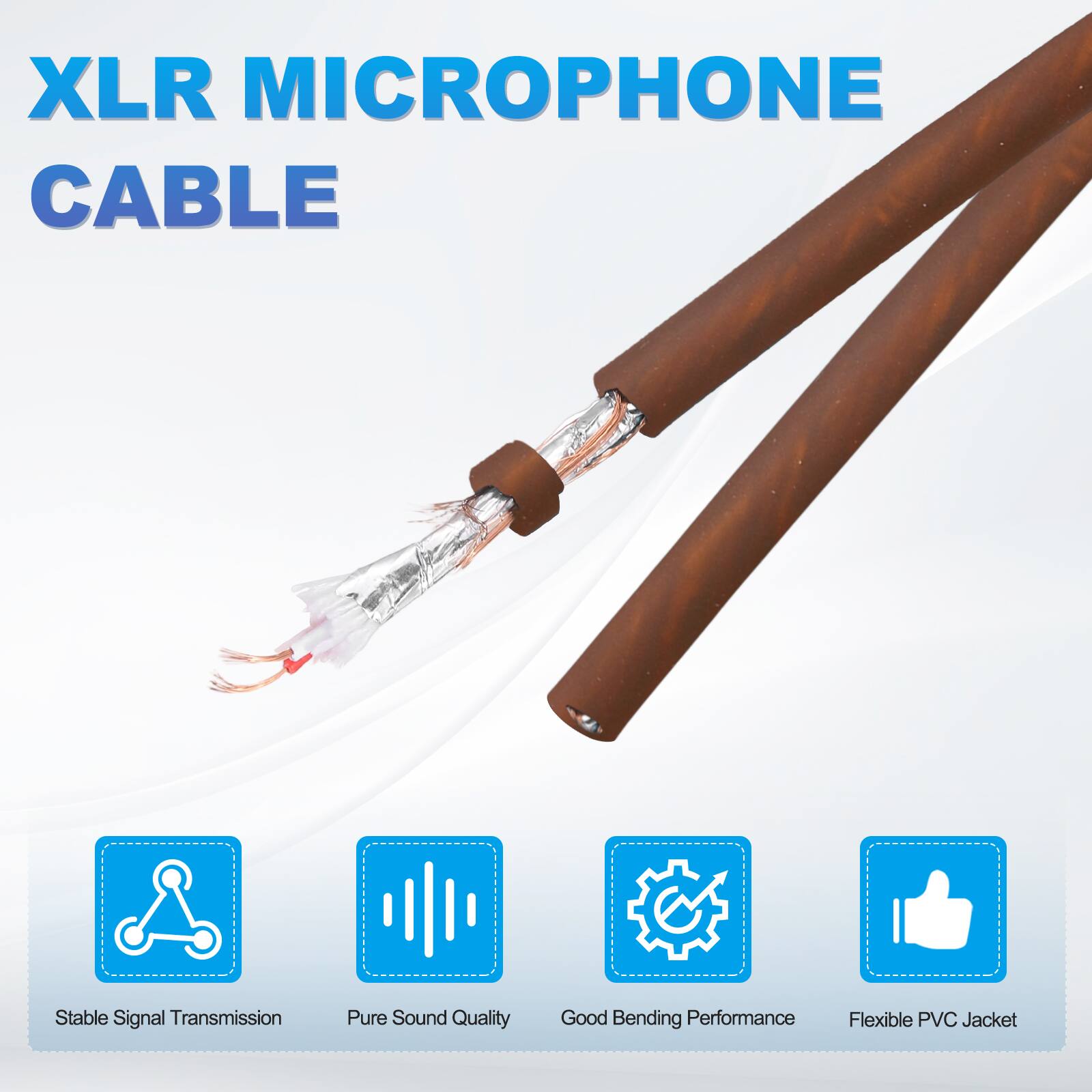 XLR MICROPHONE CABLE

- Stable Signal Transmission
- Pure Sound Quality
- Good Bending Performance
- Flexible PVC Jacket