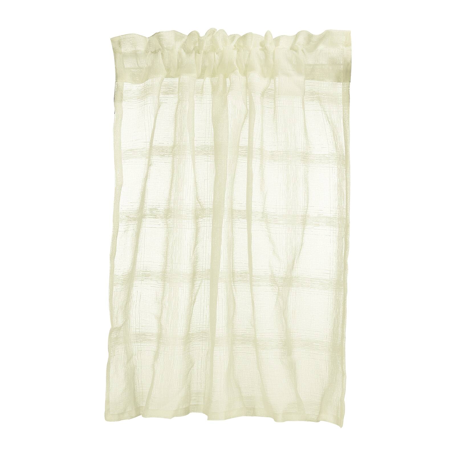 Unique Bargains - Window Valance Curtains, 29x24 Inch, Small Short Light Filtering Sheer for Bedroom Bathroom Living Room - Beige price history on PriceWatchPro