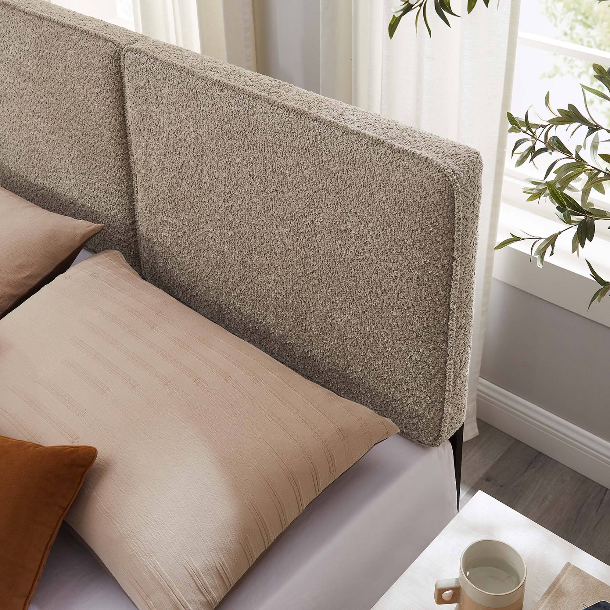 Alt View 4. Modway - Lindee Boucle Fabric Queen Headboard by Modway - Brown.