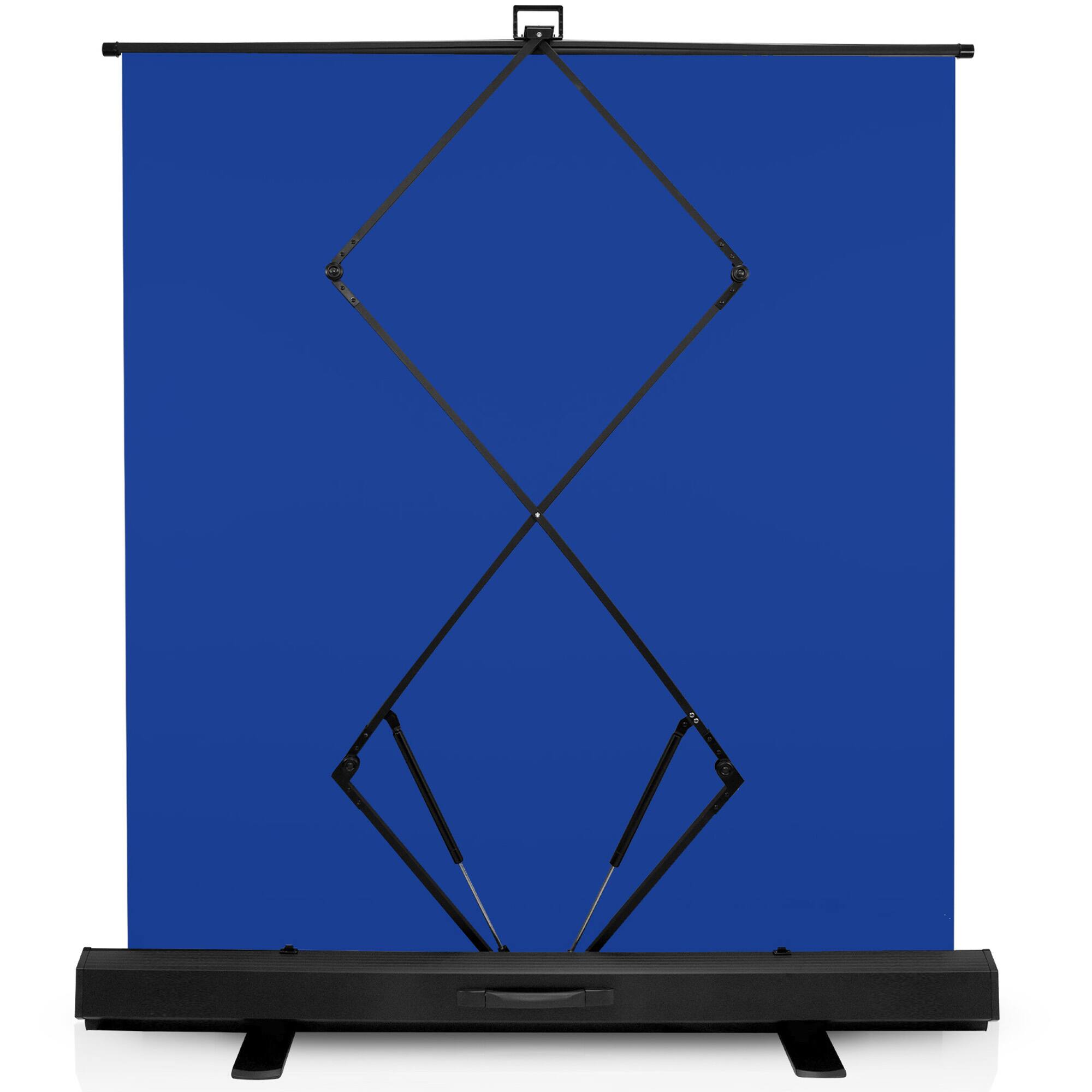 Left. KHOMO GEAR - Pull-Up Blue Screen – Collapsible Chroma Key Background for Video Editing, Streaming, and Photography - Blue.