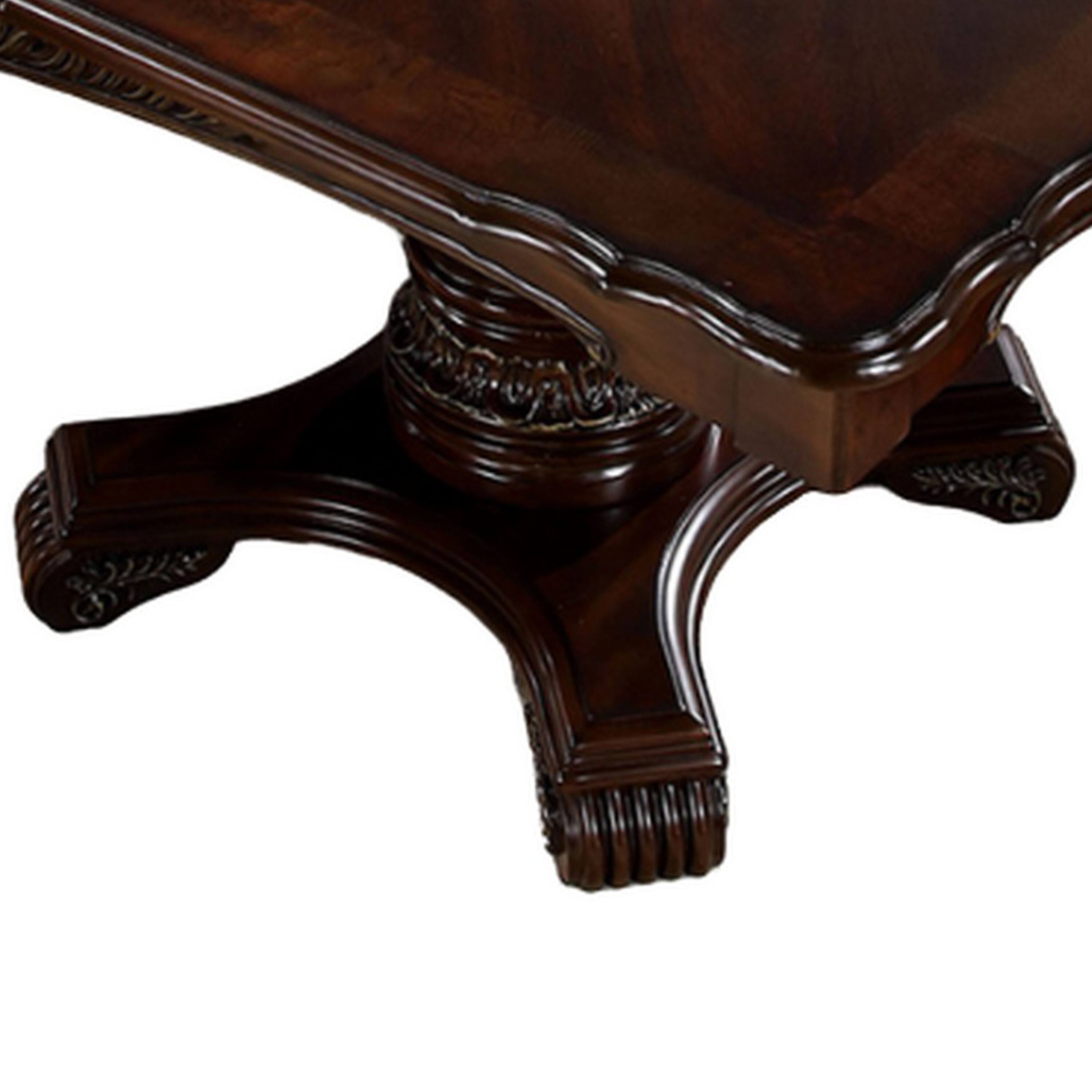 Alt View 2. Manhattan Lane - Zenie Dining Table, Extension Leaf, 77-95 Inch, Cherry Brown Solid Wood - Cherry Brown.