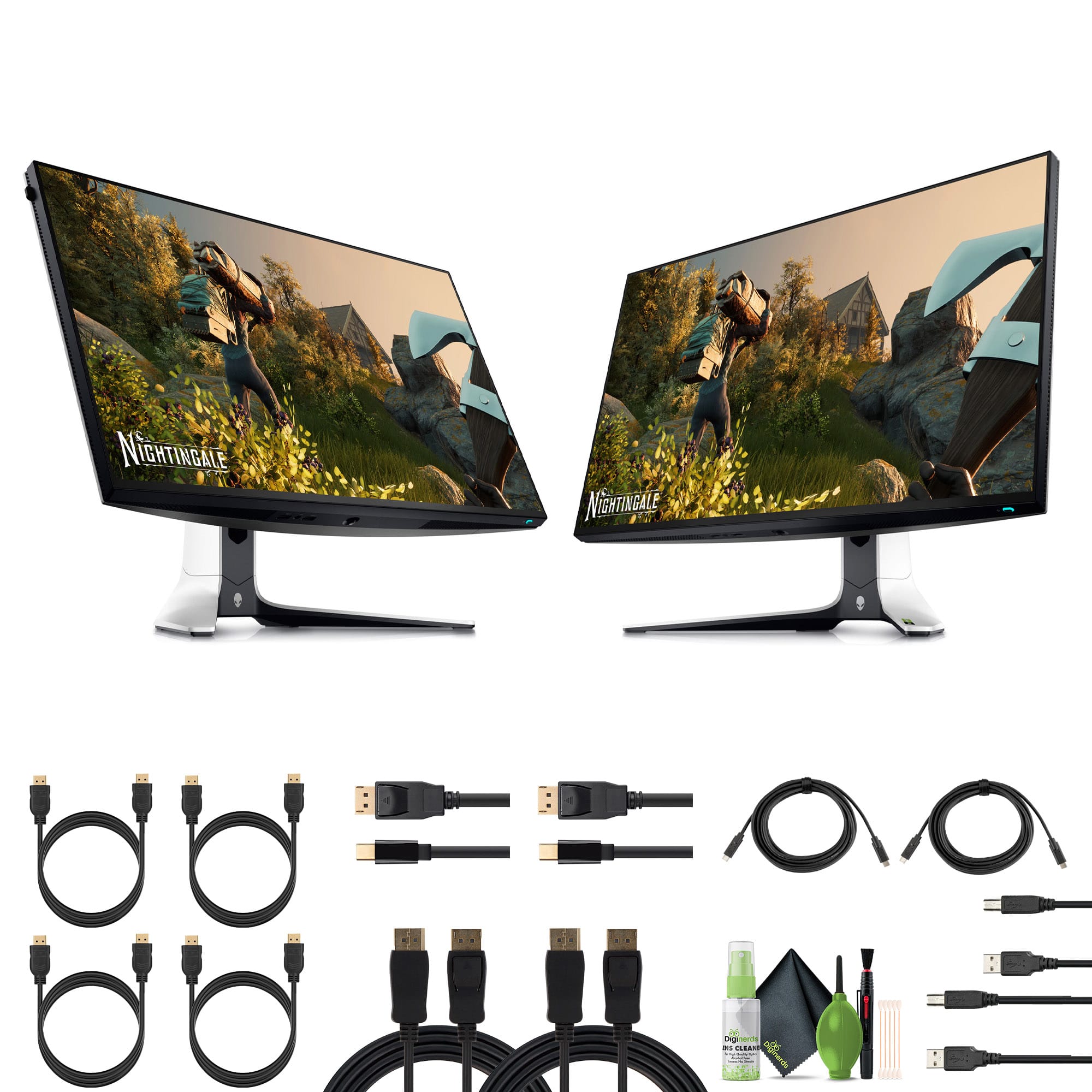 Alienware - AW2723DF + 2 x USB Printer Cable + 2 x HDMI Cable + Cleaning Kit