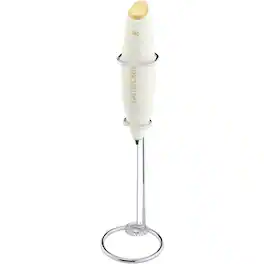 Cilio - Latteforte Battery Powered Milk Frother with Stainless Steel Stand - White