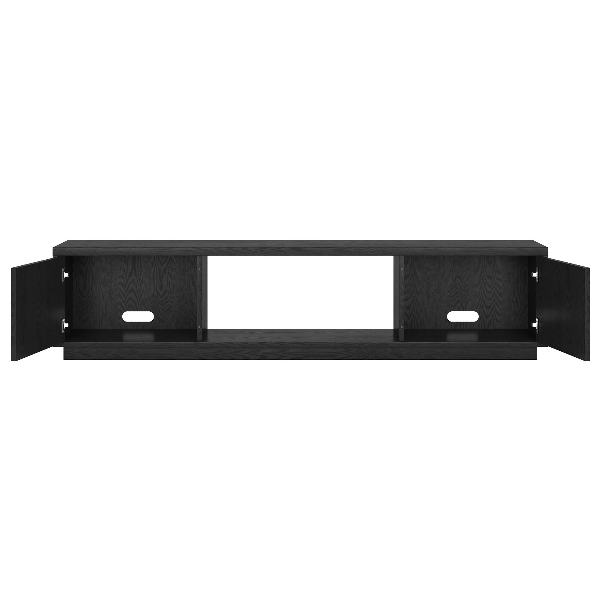 Alt View 1. Hudson&Canal - Dorian Rectangular Fluted TV Stand for TV's up to 78" in Black Grain - Black Grain.