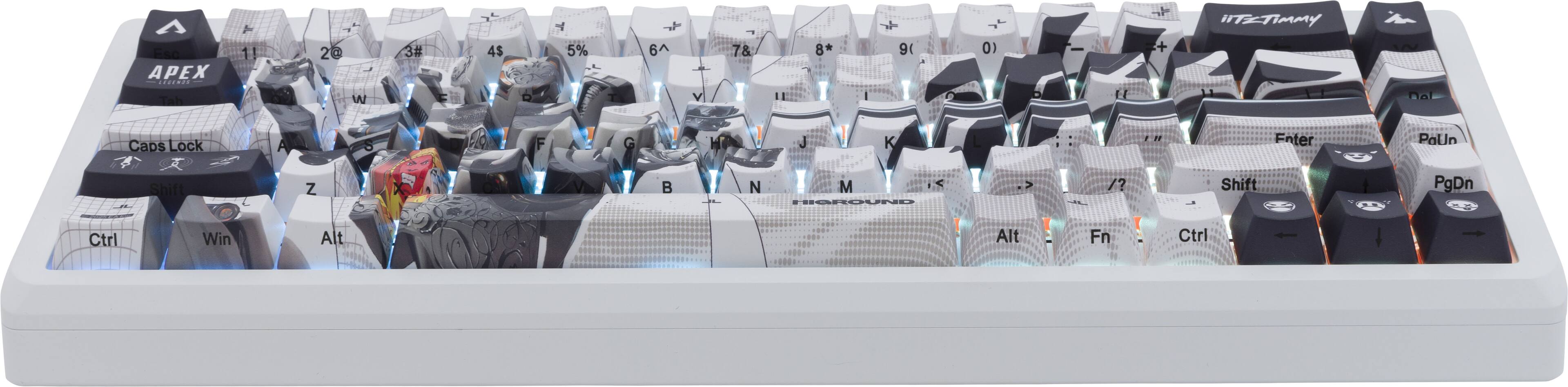 Esc APE ........ Tab 1 2@ W 3# 4$ o 5% 6 V 78 8* 9( 0) + ITSCTiMMY Dal Caps Lock Shift A Z S F G H J K N M IS HGRDUND L /? Enter Shift PgDn Ctrl Win Alt Alt Fn Ctrl