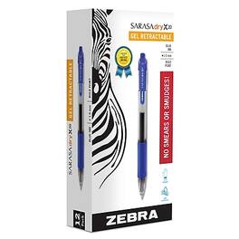 Zebra - Sarasa Dry X20 Retractable Gel Pen, Bold Point, 1.0mm, Dozen - Blue Ink