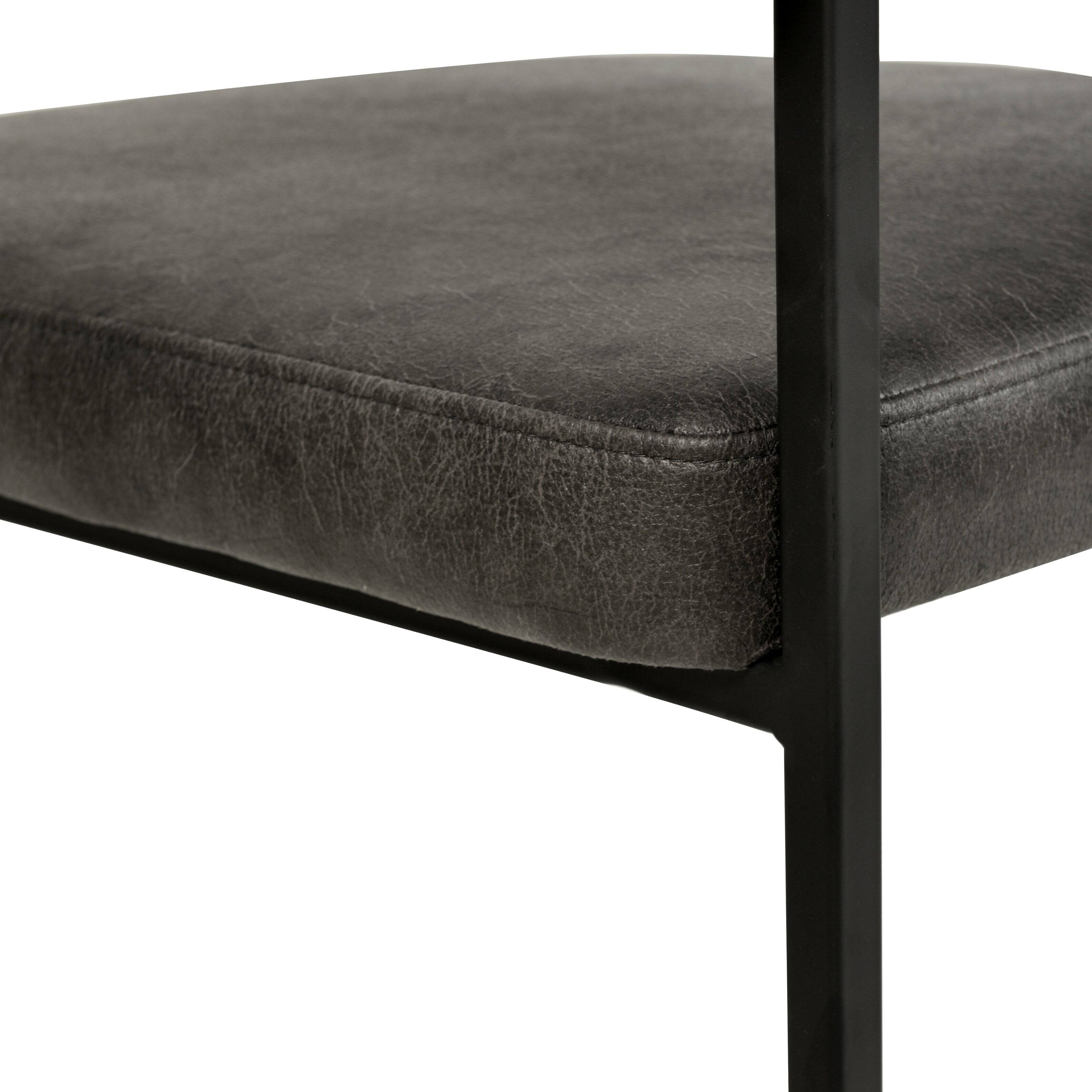 Alt View 6. LeisureMod - Aero Cantilever Dining Armchair, Modern Cushioned Kitchen Accent Chair with Metal Frame - Charcoal.