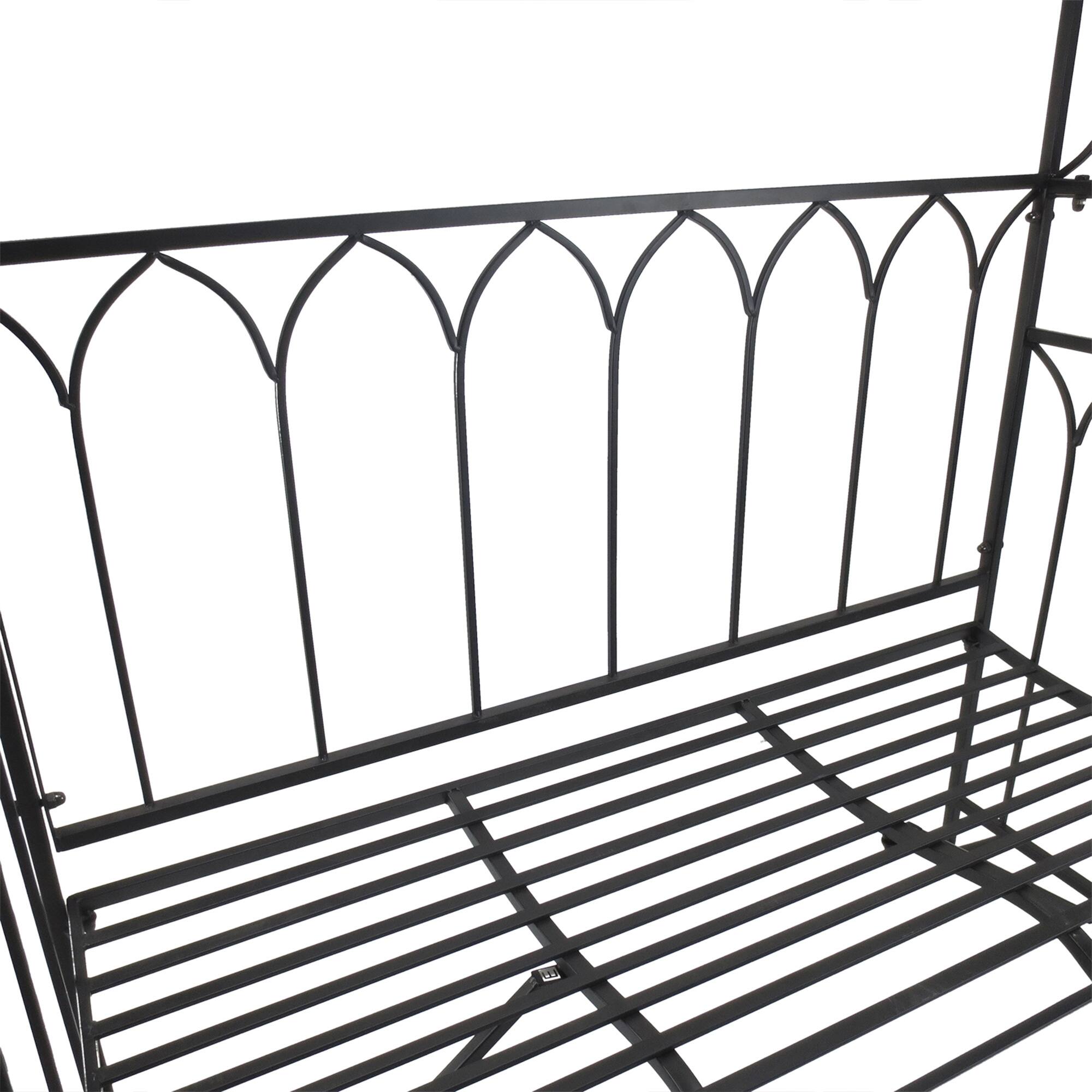 Alt View 7. Outsunny - Trellis Arbor Arch for Climbing Plants with Garden Bench, Grow Grapes and Vines, Decorative Seating - Black.