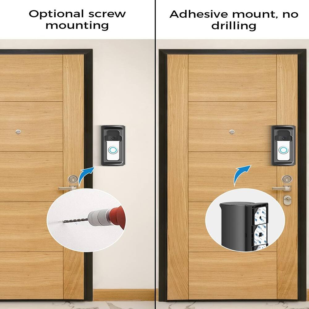 Optional screw mounting  
Adhesive mount, no drilling