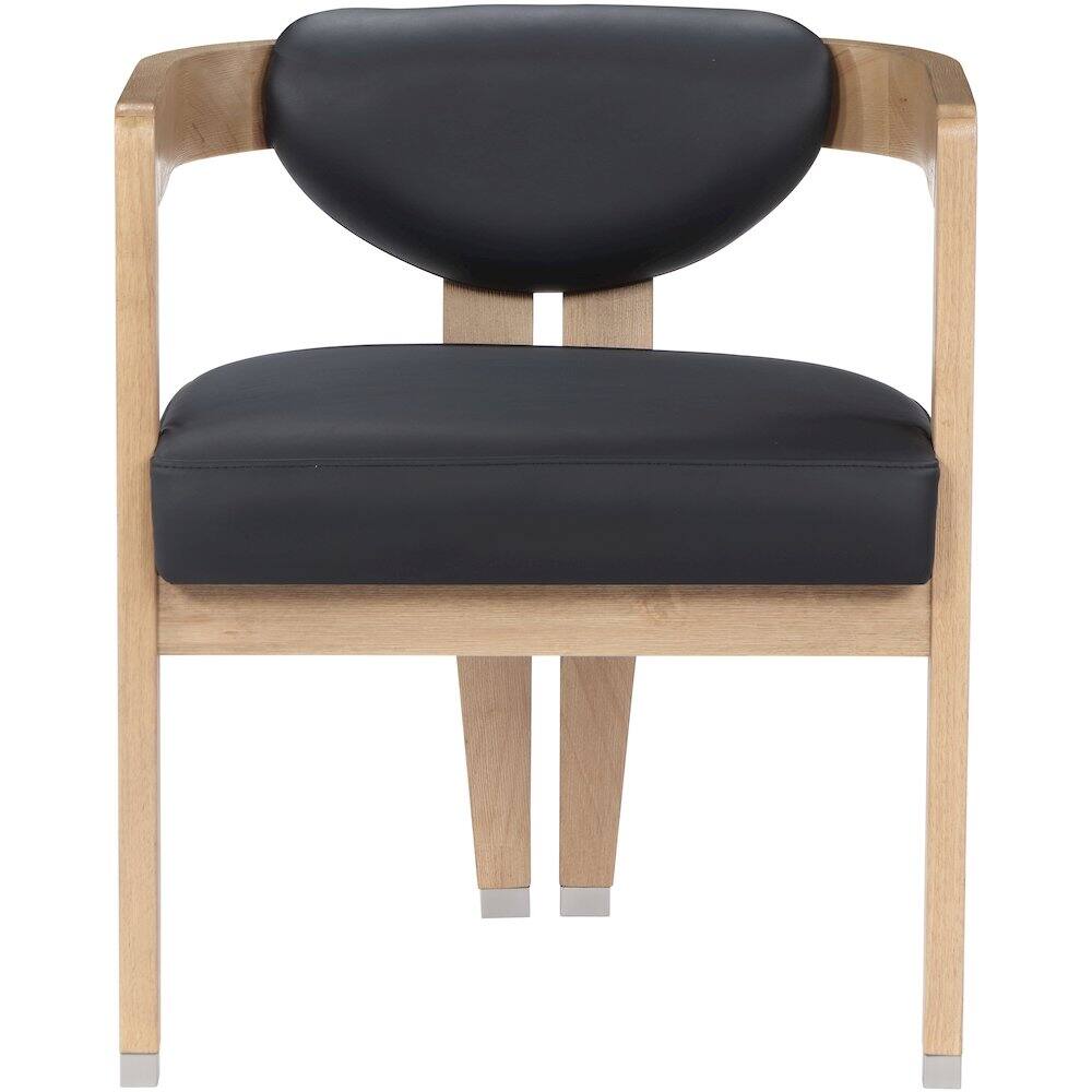 Alt View 3. Meridian Furniture - Carlyle Black Vegan Leather Dining Chair - Black.