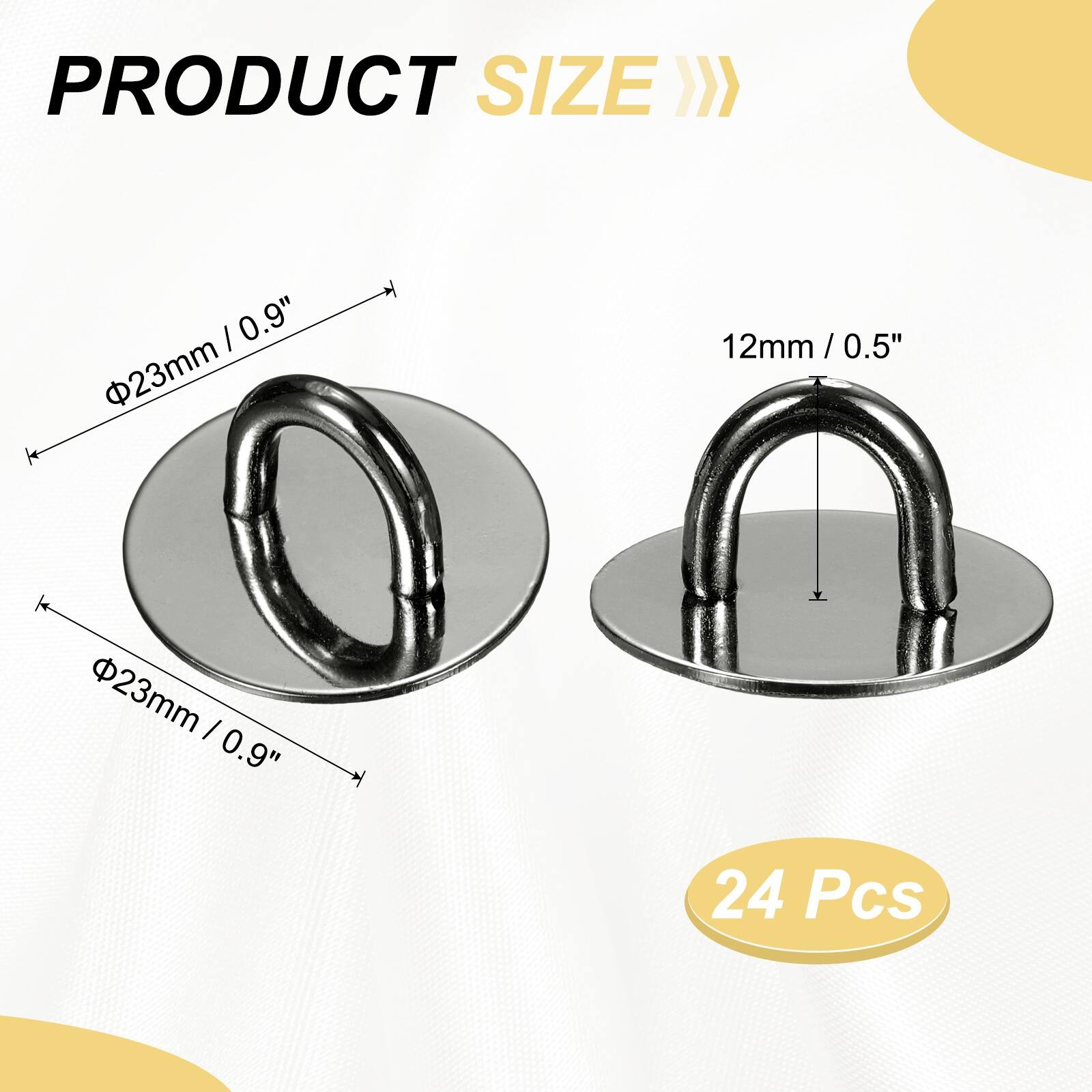 PRODUCT SIZE >>  
Φ23mm / 0.9"  
12mm / 0.5"  
24 Pcs