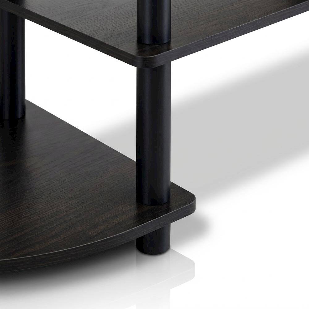 Alt View 4. FurniFact - Wide TV Entertainment Center in Espresso/Black, Durable Composite Wood - White.