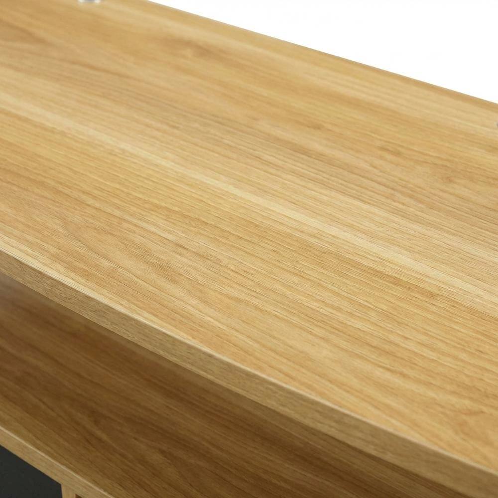 Alt View 4. FurniFact - Modern Brown TV Stand with 3 Storage Cabinets and Shelf for 55-Inch TVs - Brown.
