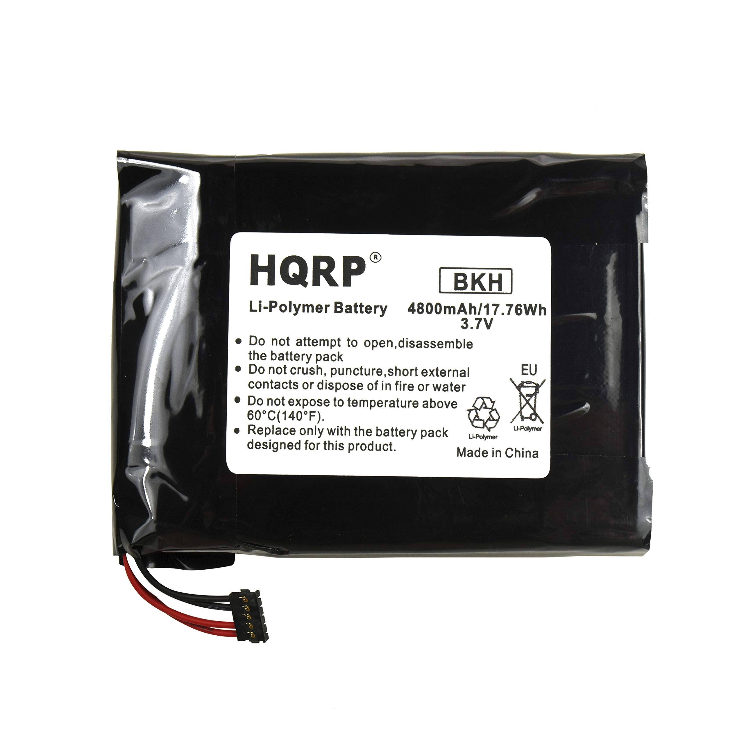 HQRP BKH Li-Polymer Battery 4800mAh/17.76Wh 3.7V

Do not attempt to open, disassemble the battery pack  
Do not crush, puncture, short external contacts or dispose of in fire or water  
Do not expose to temperature above 60°C (140°F)  
Replace only with the Li-Polymer battery pack designed for this product  

Made in China