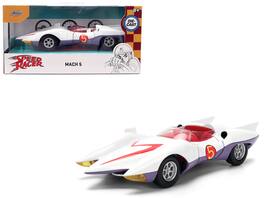 Jada - Mach 5 Stripes and Interior "Speed Racer" (1967) TV Series "Anime Hollywood Rides" Series 1/32 - White with Red