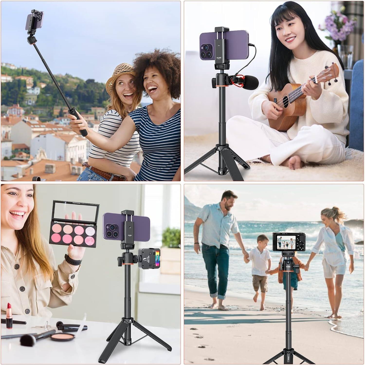 Alt View 2. Schertz - Extension Pole Tripod & Mini Selfie Stick Grip for DJI Osmo Pocket 3, Insta360, Canon G7X, Sony ZV-1/RX100/A6400/A6600.