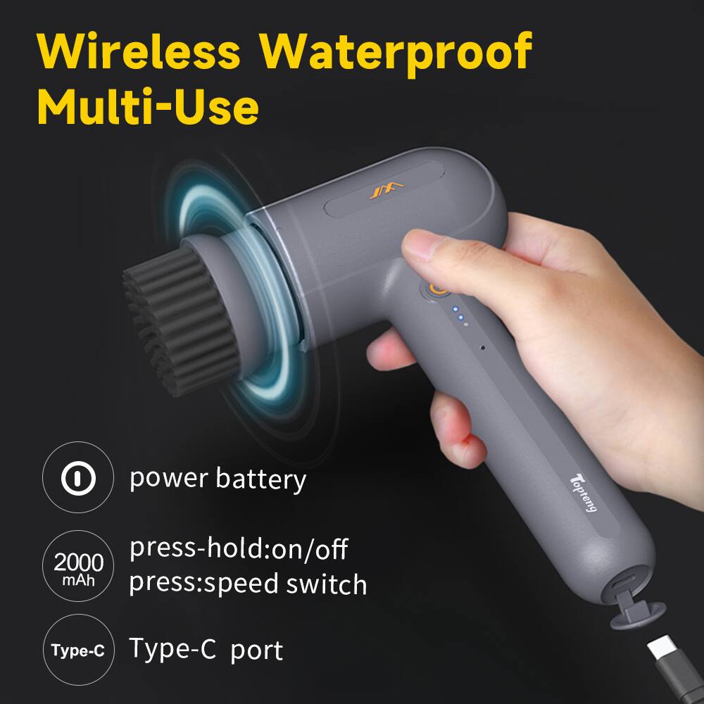 Wireless Waterproof Multi-Use

- Power battery
- 2000 mAh
- Press-hold: on/off
- Press: speed switch
- Type-C port