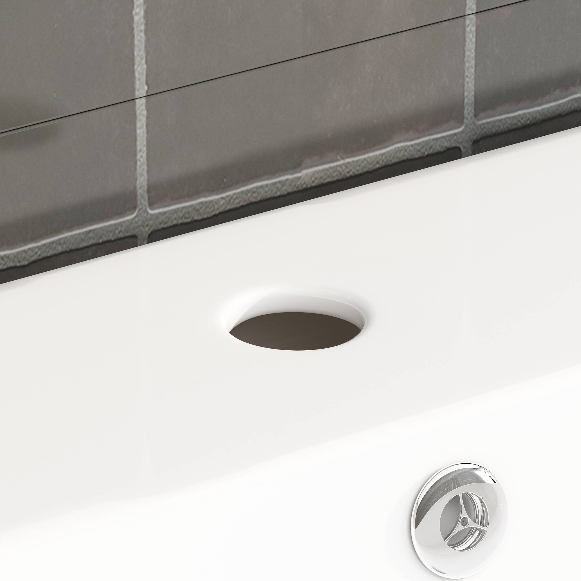 Alt View 6. Famapy - Luxury Bathroom Vanity with Ceramic Sink, Modern Storage Cabinet with Countertop and Organizer Space - White & Black.