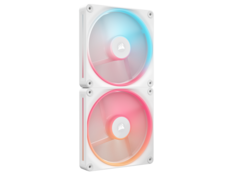 Front. CORSAIR - CORSAIR iCUE LINK LX140-R RGB 140mm PWM Reverse Fan Kit - White, Dual Light Loops, Magnetic Bearing - White.