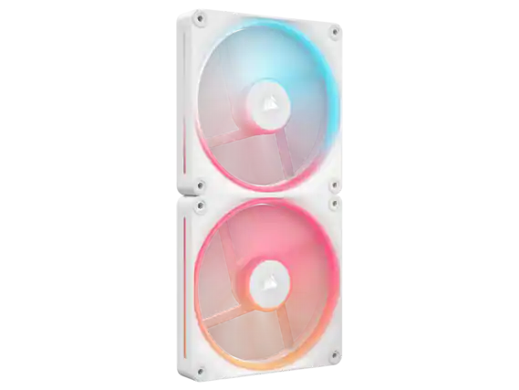 Front. CORSAIR - CORSAIR iCUE LINK LX140-R RGB 140mm PWM Reverse Fan Kit - White, Dual Light Loops, Magnetic Bearing - White.