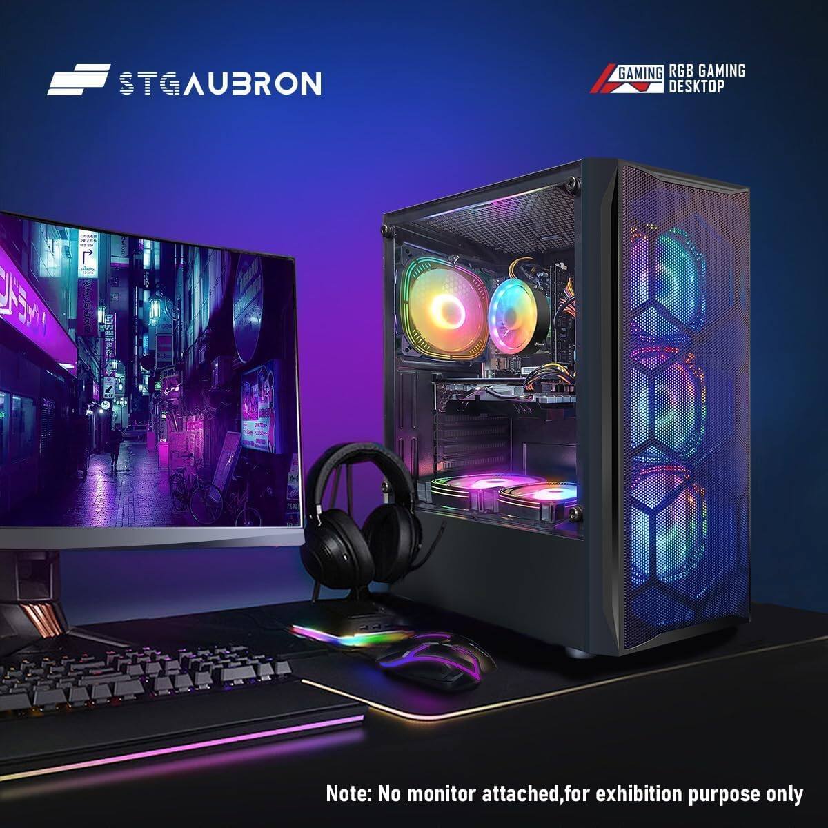 STGAUBRON  
GAMING RGB GAMING DESKTOP  

Note: No monitor attached, for exhibition purpose only
