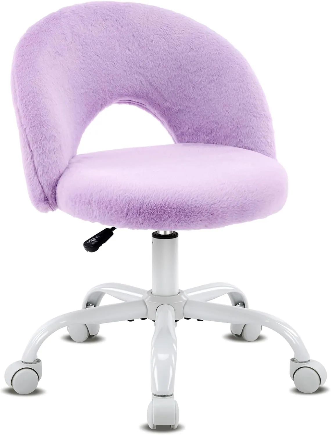 Alt View 8. Winado - Small Vanity Chair with Wheels for Girls Cute Adjustable Height Armless Office Desk Chair 360°Swivel Comfy Rolling Chair - Furry Purple.