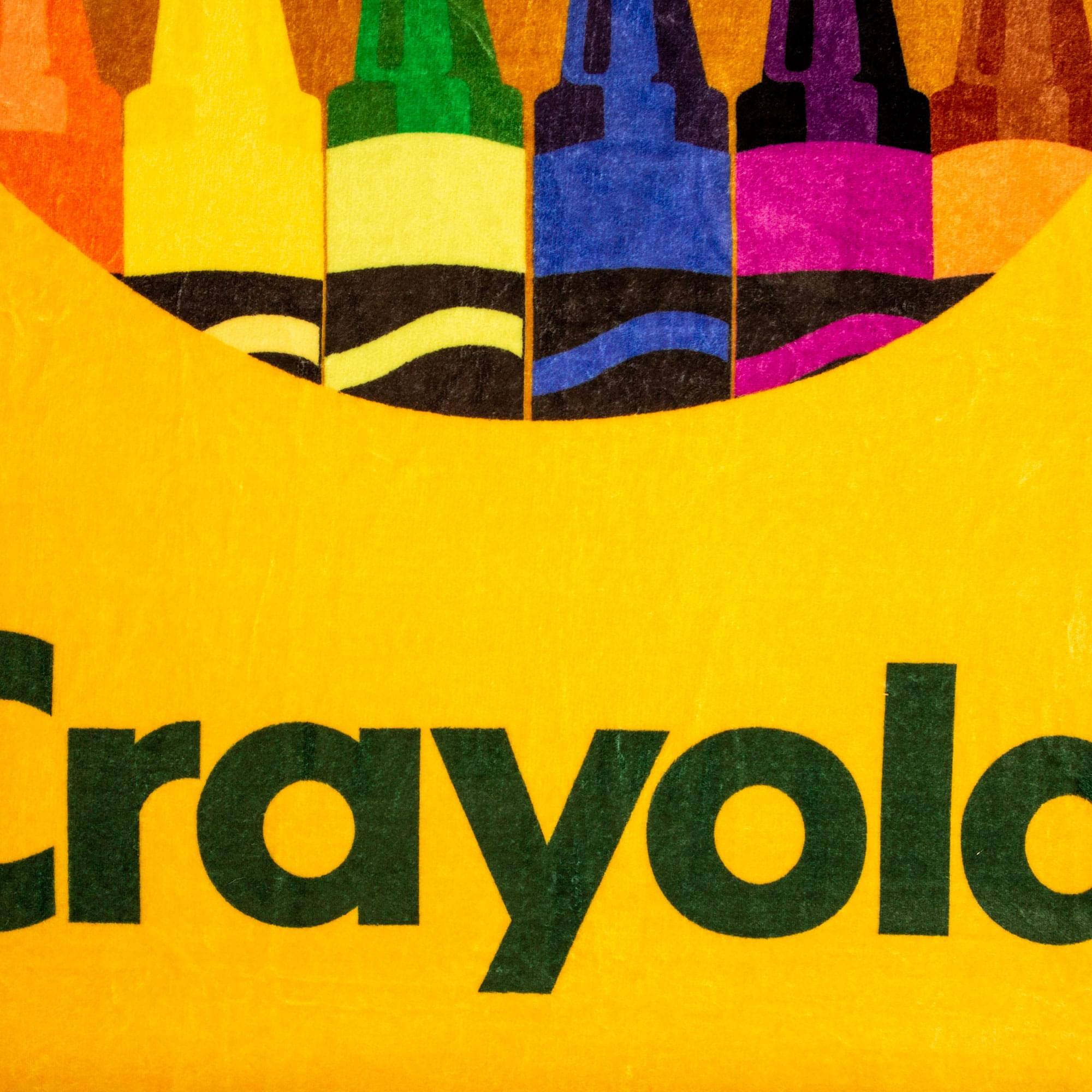 Alt View 1. Silver Buffalo - Crayola Crayon Box Retro Fleece Throw Blanket | 45 x 60 Inches - Yellow.