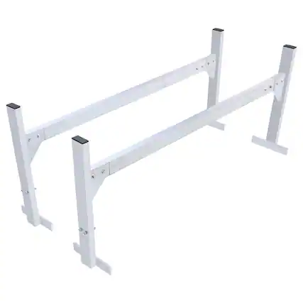 Front. VEVOR - Van Roof Ladder Rack, 2 Bars Aluminum Alloy Roof Ladder Racks, 400 LBS Capacity Rain-Gutter Van Roof Rack - White.